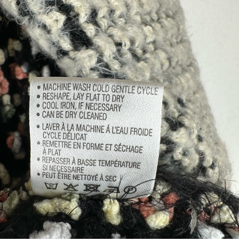 La Fee Verte Anthropologie Oona Confetti Eyelash  Open Front Cardigan Office - Picture 7 of 9